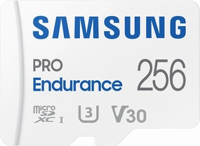 SAMSUNG PRO Endurance 256GB MicroSDXC Memory Card with Adapter for Dash Cam, Body Cam, and Security Camera, Class 10, U3, V30 (‎MB-MJ256KA/AM)