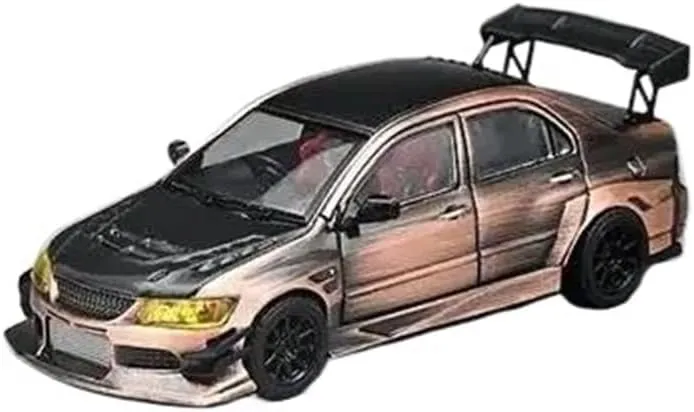 Scale Diecast Car 1:64 for Lancer Evo IX Voltex Bronze with Diecast Model Car Finished Car Model Static Car Model Collectible Model Vehicle