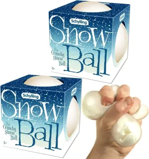 Schylling Snow Ball (NeeDoh) Crunchy, Squishy, Squeezy, Stretchy Stress Balls Gift Set Bundle - 2 Pack