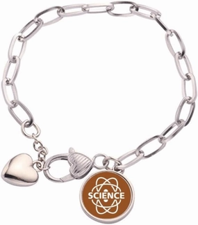 Scientific Molecular Structure Around Heart Chain Bracelet Jewelry Charm Fashion