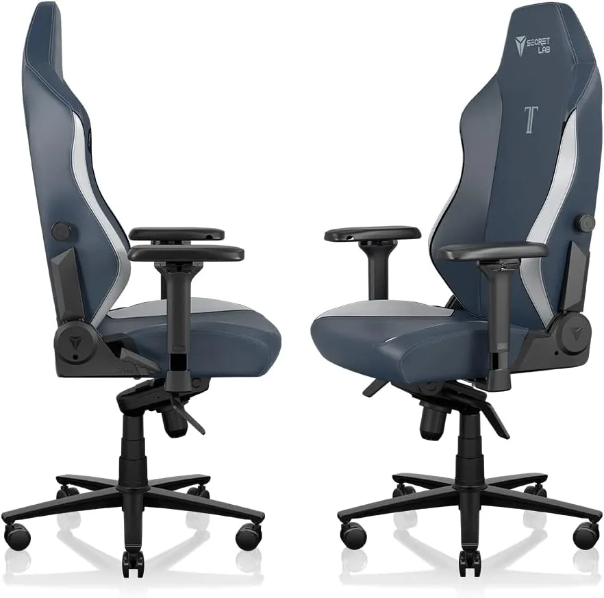 Secretlab Titan Evo Royal Gaming Chair - Reclining - Ergonomic & Comfortable Computer Chair with 4D Armrests - Magnetic Head Pillow & 4-Way Lumbar Support - Small - Blue - Leatherette