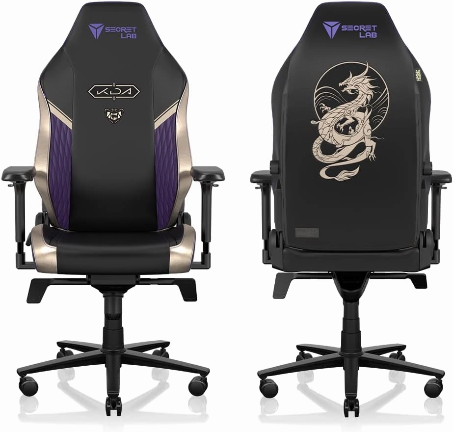 Secretlab Titan Evo K/DA POP/Stars Gaming Chair - Reclining - Ergonomic & Comfortable Computer Chair with 4D Armrests - Magnetic Head Pillow & Lumbar Support - Small - Black/Gold - Leatherette