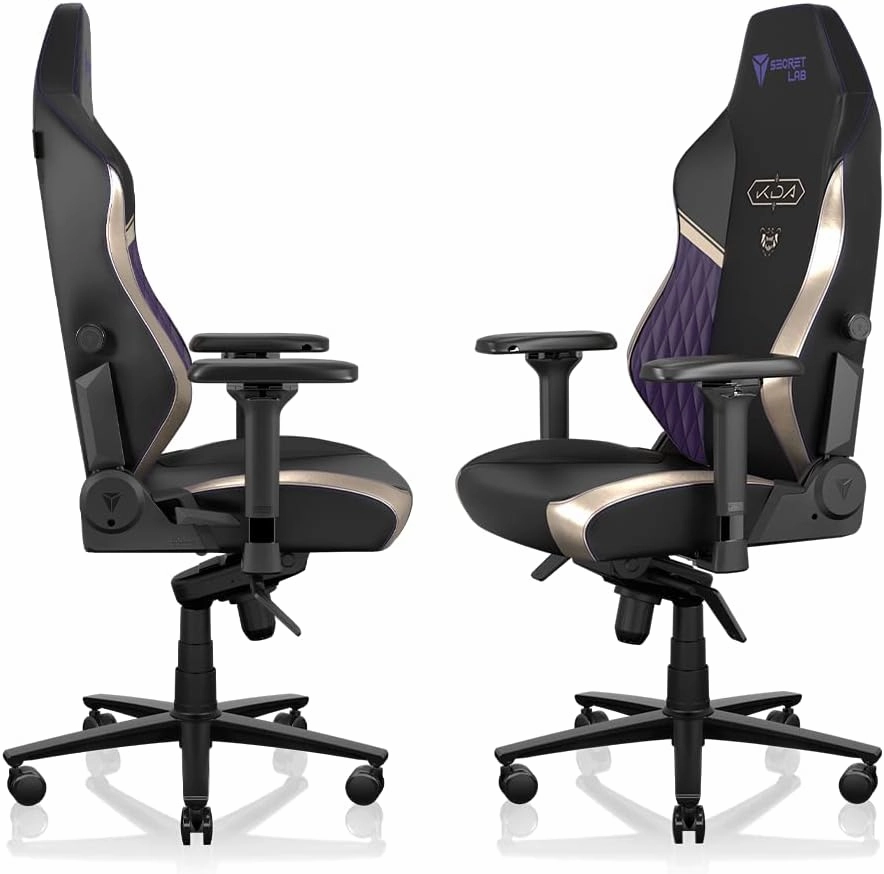 Secretlab Titan Evo K/DA POP/Stars Gaming Chair - Reclining - Ergonomic & Comfortable Computer Chair with 4D Armrests - Magnetic Head Pillow & Lumbar Support - Small - Black/Gold - Leatherette