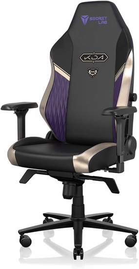 Secretlab Titan Evo K/DA POP/Stars Gaming Chair - Reclining - Ergonomic & Comfortable Computer Chair with 4D Armrests - Magnetic Head Pillow & Lumbar Support - Small - Black/Gold - Leatherette