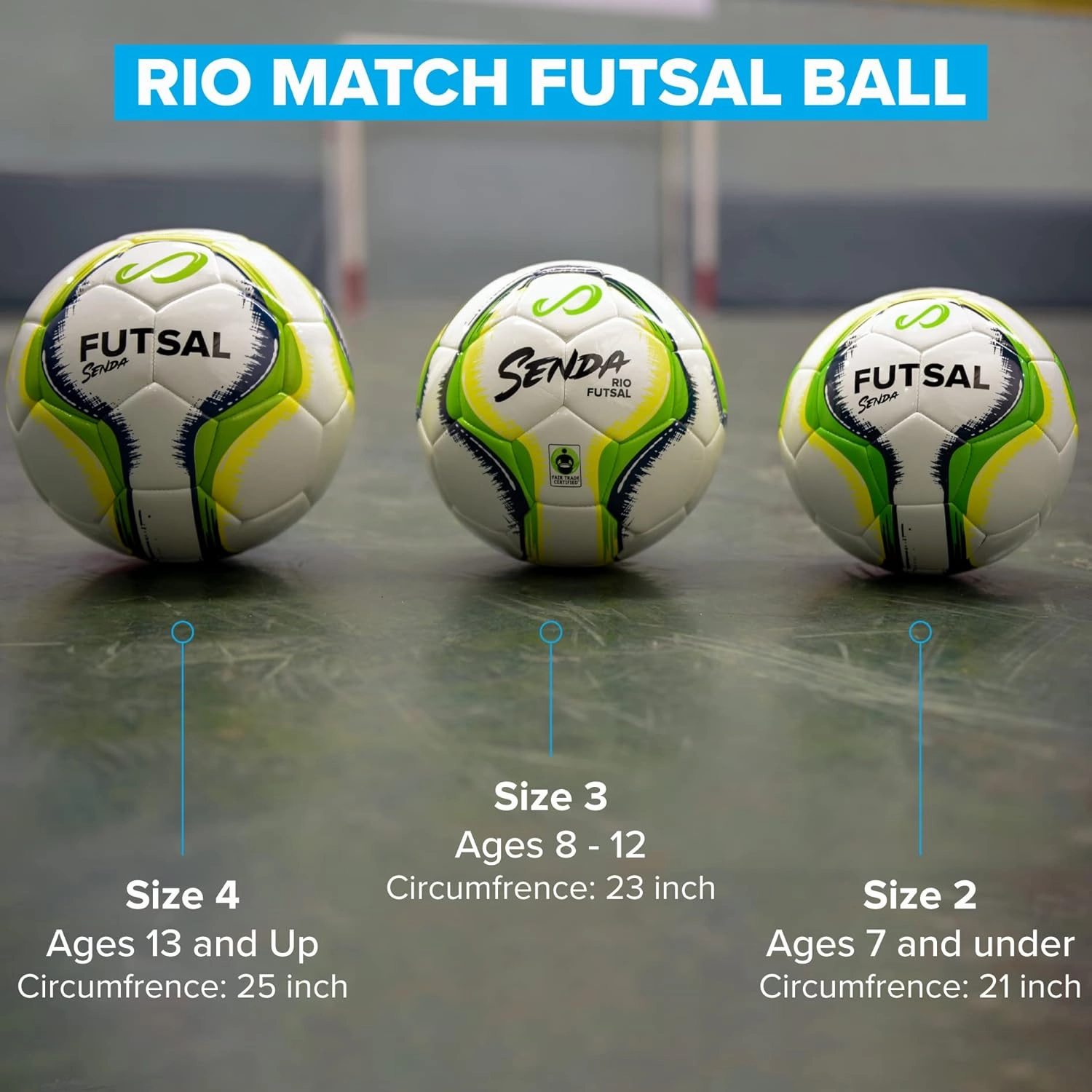 SENDA Rio Match Futsal Ball, Fair Trade Certified