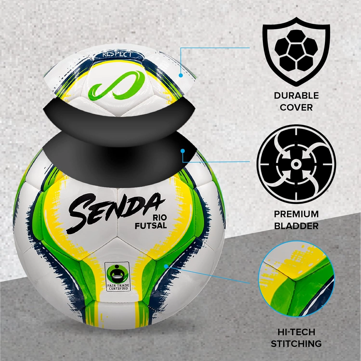 SENDA Rio Match Futsal Ball, Fair Trade Certified