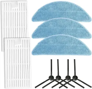 Set of Cleaning Appliance Accessories，Compatible for ILIFE, G9/G9PRO/V9/V9PRO Vacuum Cleaner Side Brushes, Filters, Mop Cloths(1set)