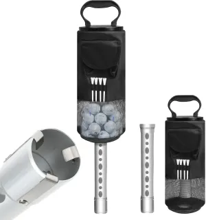 Shag Bag for Golf Balls Golf Ball Retriever, Durable Aluminum Shag Tube Golf Ball Shagger, Detachable Collector and Portable Pocket Storage Picker (Holds 70 Balls)