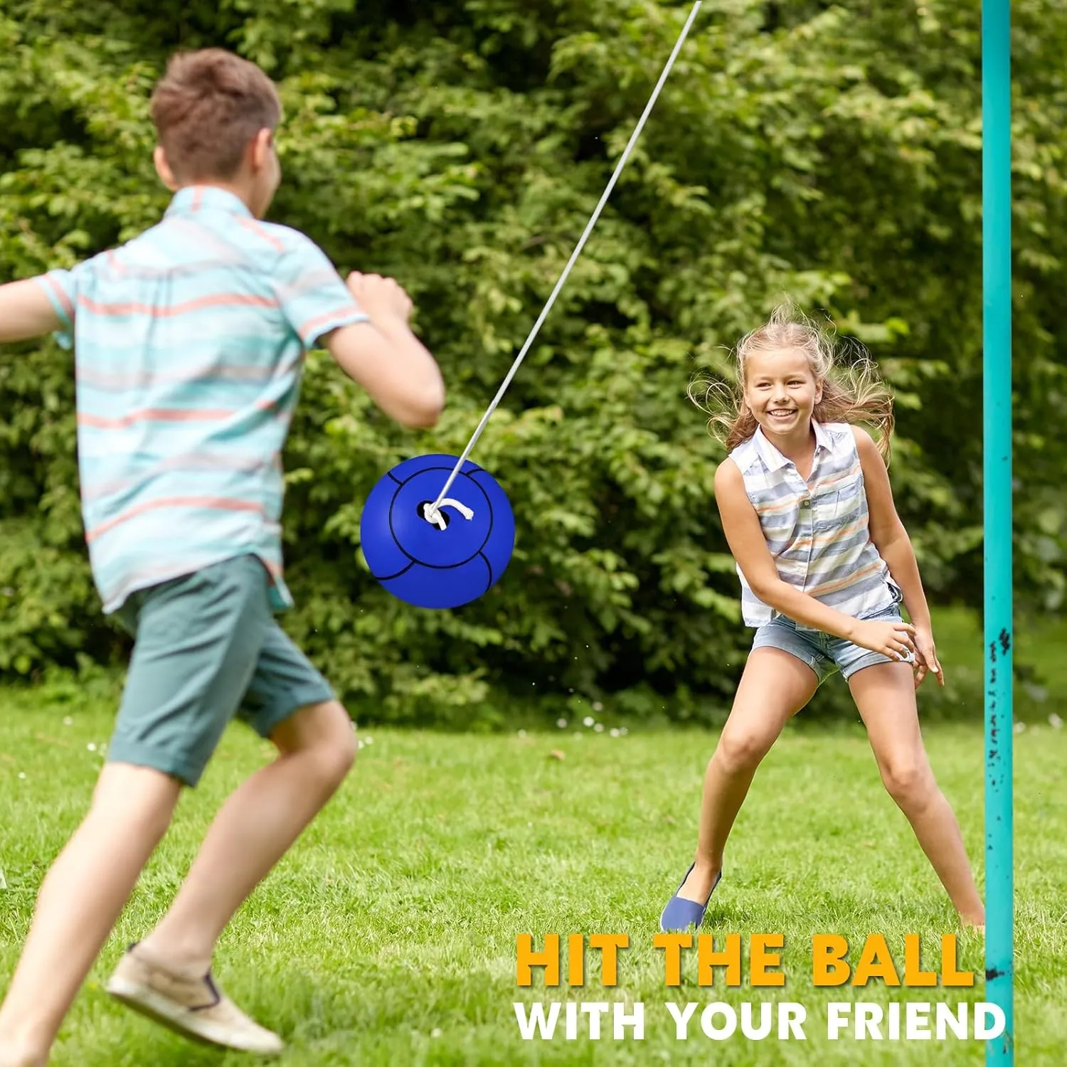 Shappy Soft Tetherball Ball and Rope Rubber Game Set Replacement Tetherball Equipment with Durable Attached Rope for Kids Adults Indoor Outdoor Backyard Yard Beach Play
