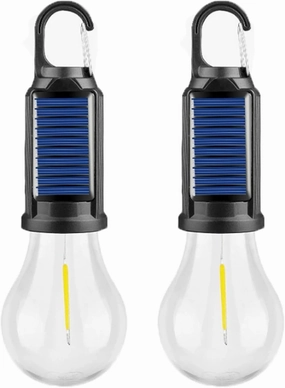 Shineshore Solar Rechargeable Hooked Camping Light, Solar Rechargeable Hooked Camping Light, IPX4 Waterproof Technology, Three-Level Lighting Adjustment (1# 2 PCS)