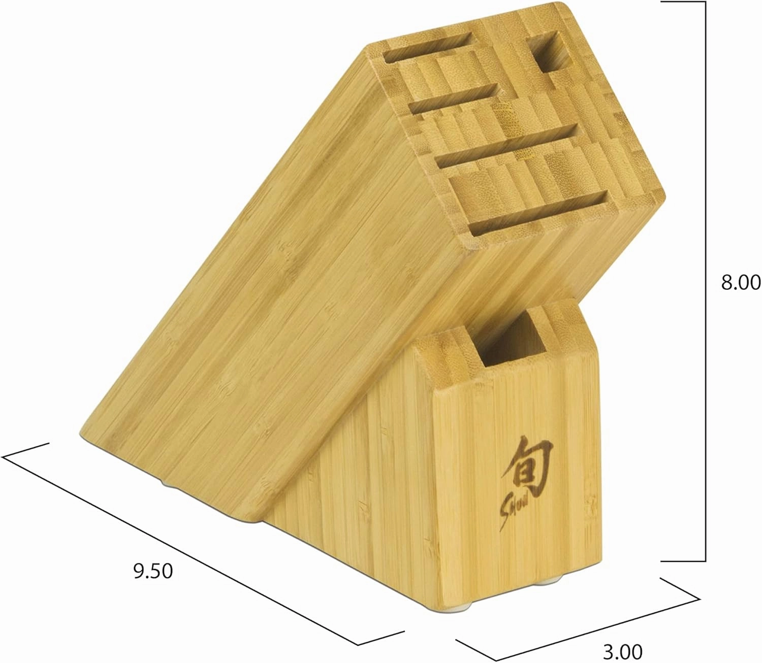Shun Slimline Knife Block, 6 Slot Knife Holder, Made from Genuine Bamboo, Kitchen Storage for Professional and Home Chefs