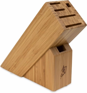 Shun Slimline Knife Block, 6 Slot Knife Holder, Made from Genuine Bamboo, Kitchen Storage for Professional and Home Chefs