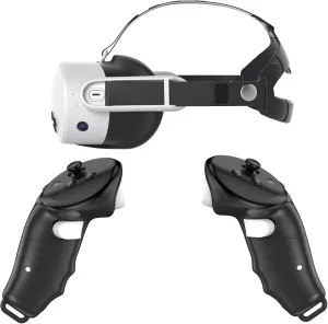 Silicone Head Strap and Controller Grip Case Bundle Compatiable for Meta Quest 3S Accessories Duo Active Strap Replacement with Magnetic Grip