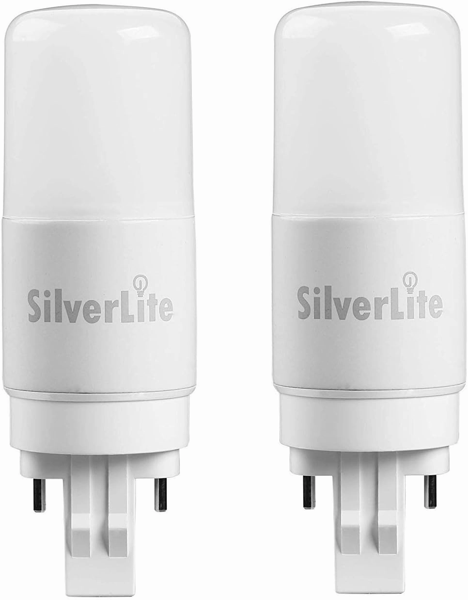 Silverlite [Plug&Play] 7w(18w CFL Equivalent) LED Stick PL Bulb GX23-2 Pin Base, 700LM, Soft White(2700k), Driven by 120-277V and CFL Ballast, UL Listed,2 Pack