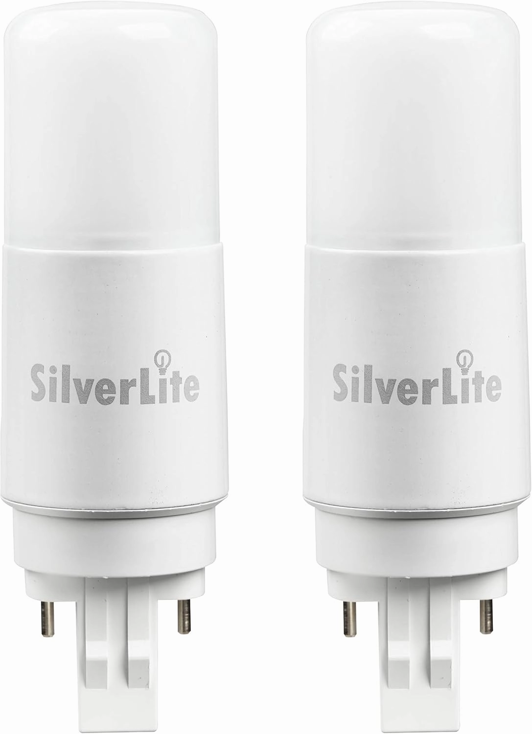 Silverlite [Plug&Play] 7w(18w CFL Equivalent) LED Stick PL Bulb GX23-2 Pin Base, 750LM, Cool White(5000k), Driven by 120-277V and CFL Ballast, UL Classified, 2 Pack
