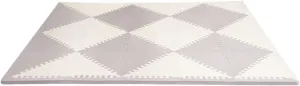 Skip Hop Baby Play Mat, Interlocking Foam Floor Tiles, 70" x 56", Playspot, Grey/Cream