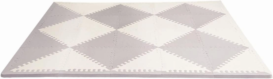 Skip Hop Baby Play Mat, Interlocking Foam Floor Tiles, 70" x 56", Playspot, Grey/Cream