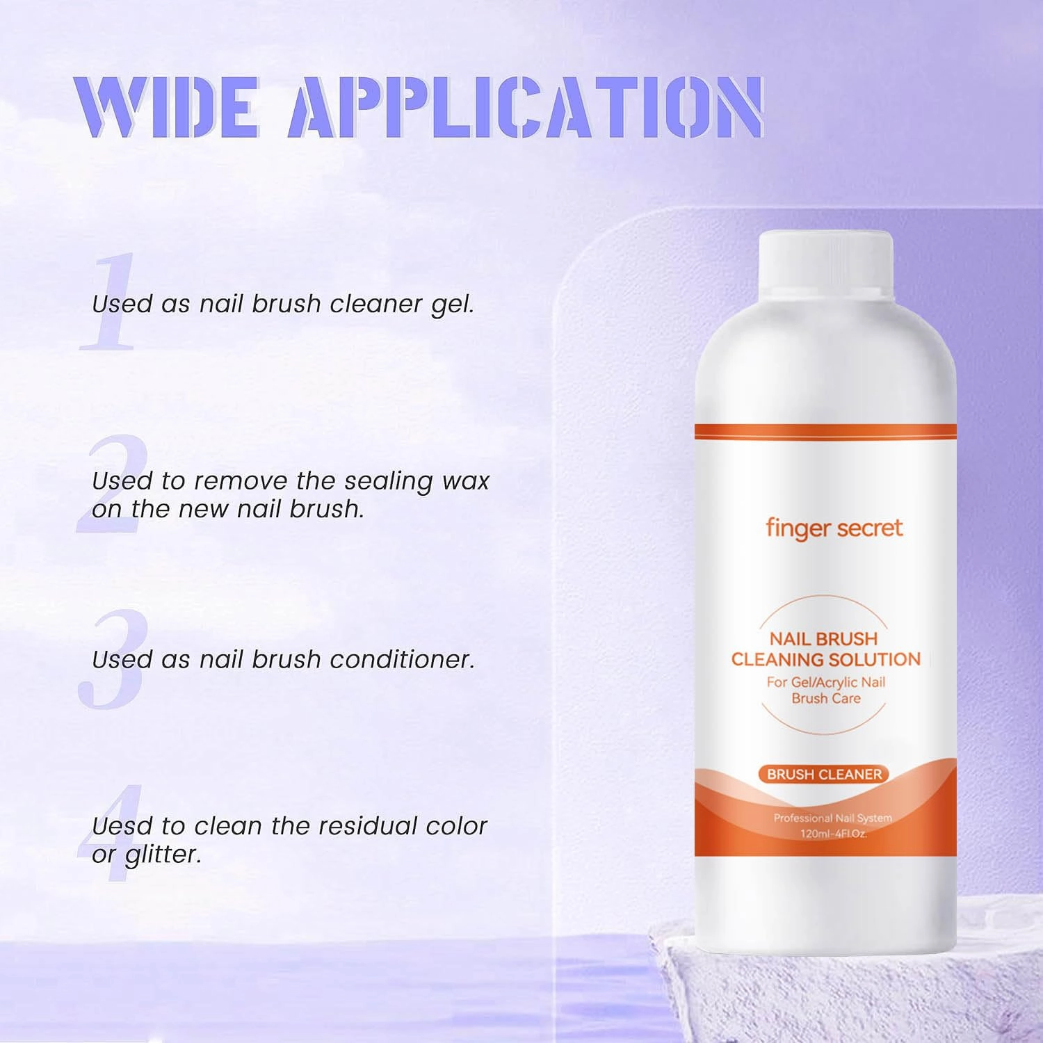 Slip Solution for Nail Gel Cleanser & Nail Brush Cleaner - Professional Nail Care Kit Ideal for Both Salon Professionals and Home Users.Includes Glass Cup and 50 Cotton Pads