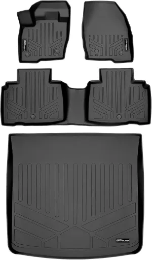 SMARTLINER Custom Fit Floor Mats 2 Rows and Cargo Liner Trunk Set Black Compatible with 2016-2018 Lincoln MKX / 2019-2022 Nautilus