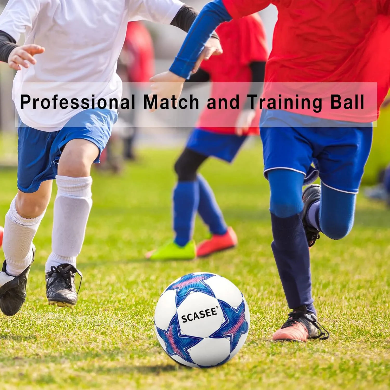 Soccer Ball Holographic Size 5 & Size 4 & Size 3 Glow in The Dark Soccer Balls with Pump and Net Ball- Gifts for Kids,Men,Adults