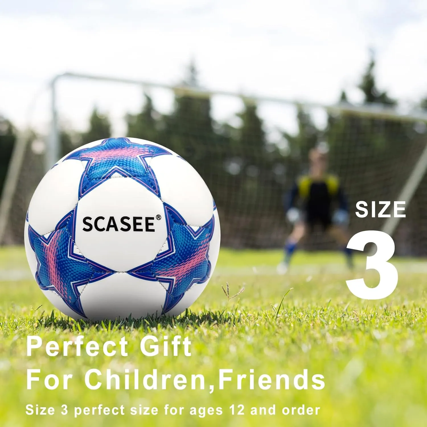 Soccer Ball Holographic Size 5 & Size 4 & Size 3 Glow in The Dark Soccer Balls with Pump and Net Ball- Gifts for Kids,Men,Adults