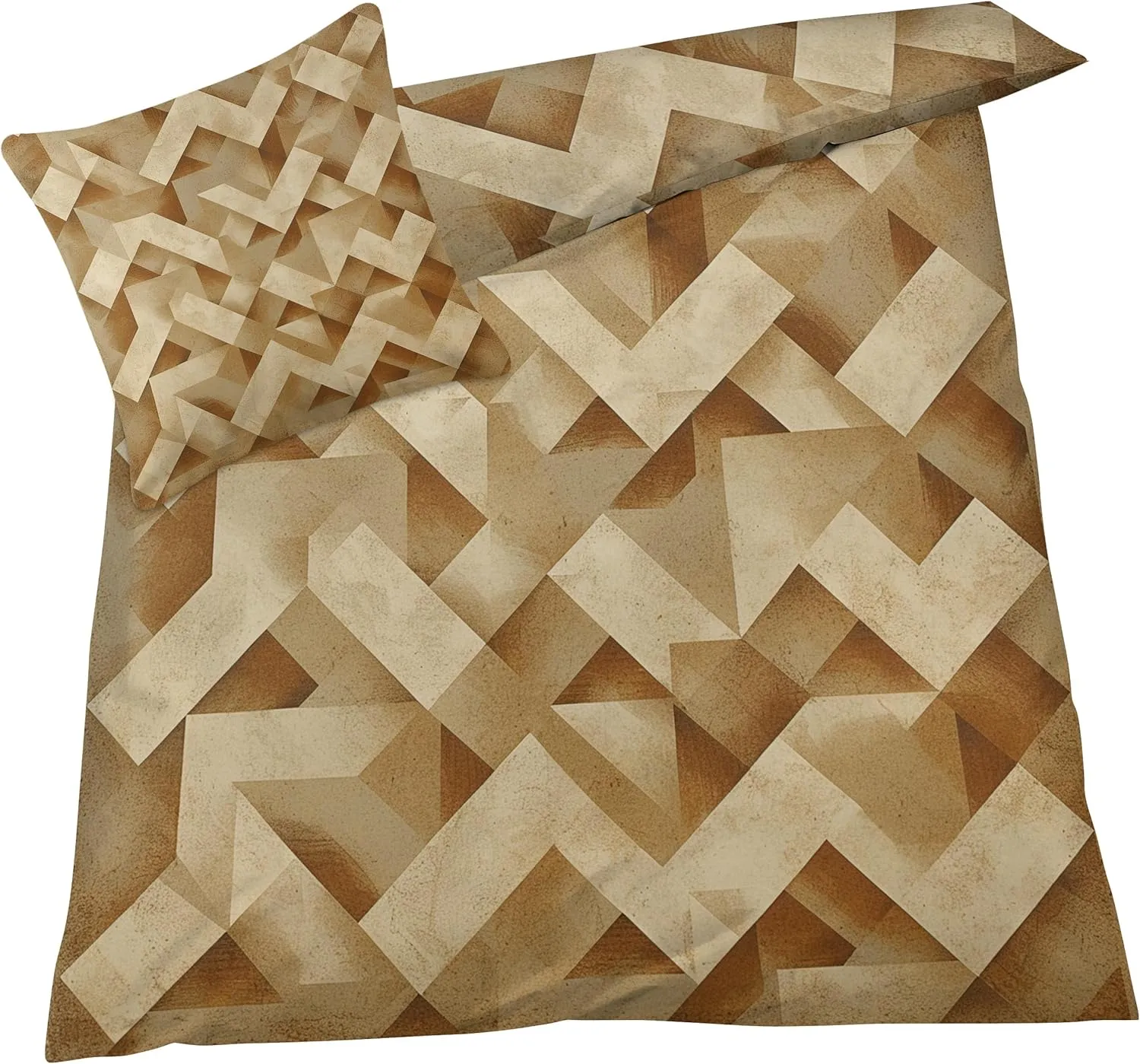 Soft Microfiber Geometric Duvet Cover Cal King Size 3D Bedding Set - 3-Piece with Zipper, 2 Pillowcases - Patterned Comforter Cover for Boy and Girl Bedroom Decoration