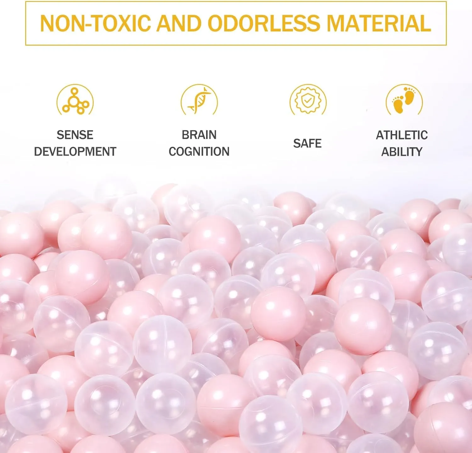 Soft Play Ball Pit Balls - Crush Proof Plastic Balls for Ball Pit Pack of 100pcs Set for Toddlers Ball Pool Playtent Tunnels with Reusable Storage Bag - 2.16 Inch