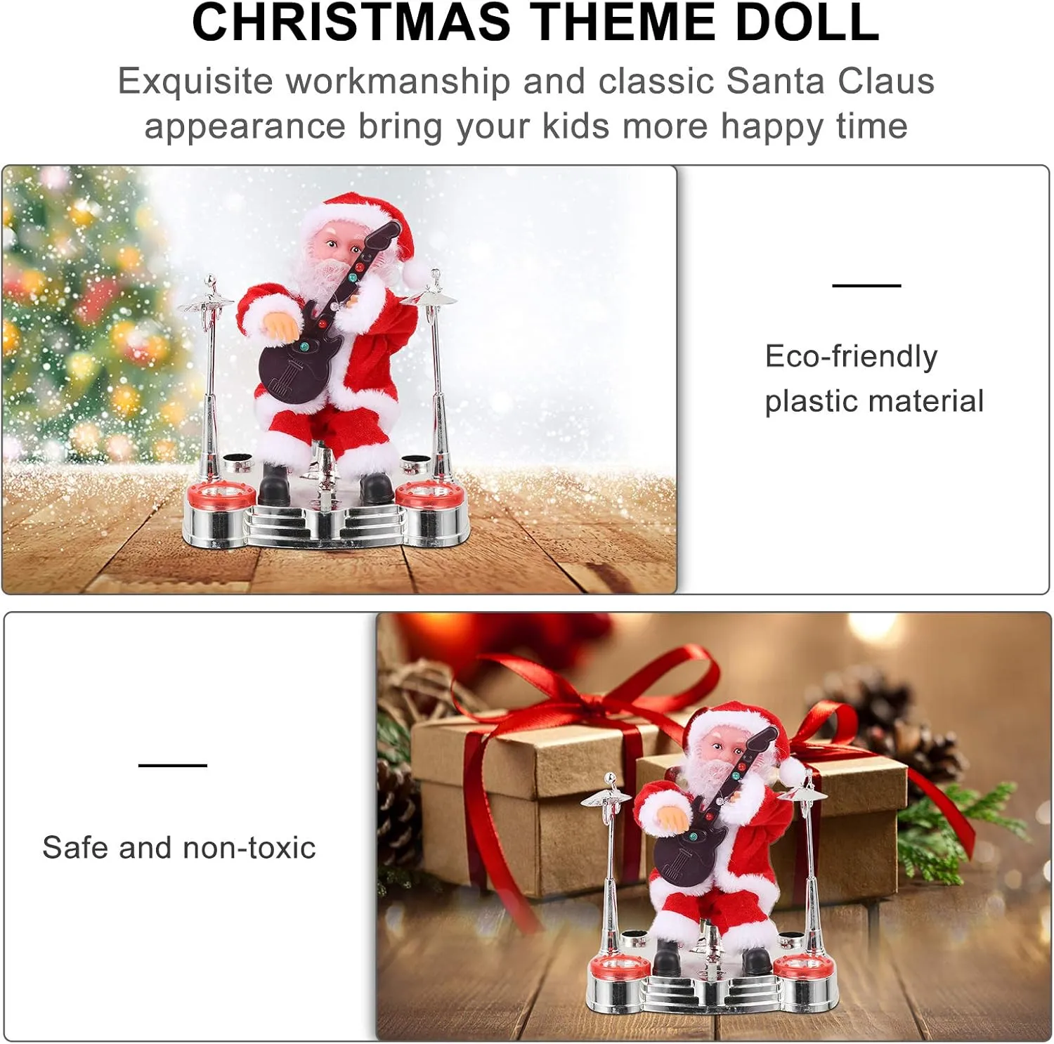 SOIMISS 1 Pc Electric Christmas Toy Battery-powered Toy Christmas Doll for Kids Christmas Supply Adornmental Doll Christmas Theme Doll Decorative Toy Christmas Ornament Electric Doll