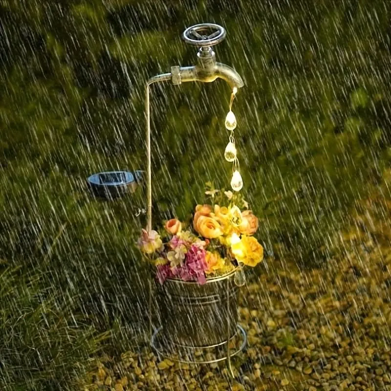 Solar LED Faucet Light, Water Drop Design