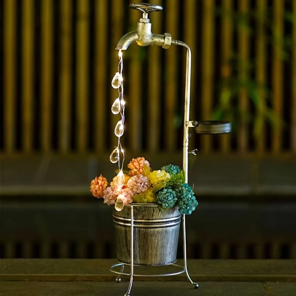 Solar LED Faucet Light, Water Drop Design