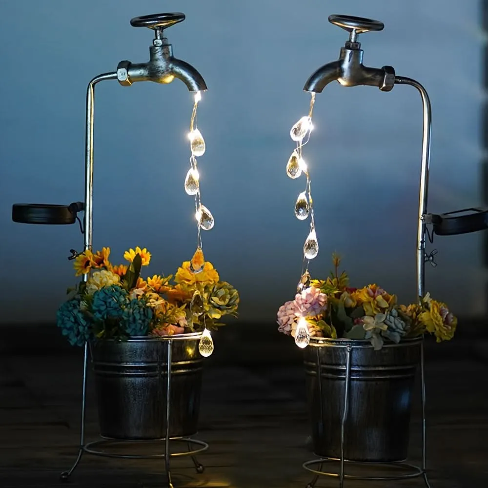 Solar LED Faucet Light, Water Drop Design
