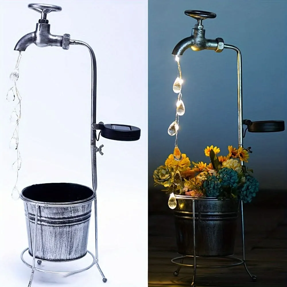 Solar LED Faucet Light, Water Drop Design
