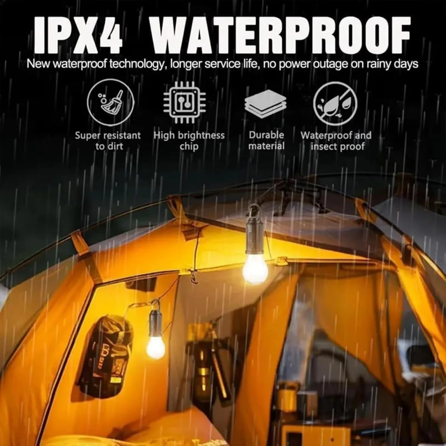 Solar Rechargeable Hooked Camping Light, Vintage Outdoor Tent Ambient Light, Outdoor Waterproof, 2025 New Solar Tent USB Rechargeable Led Camping Lantern, with Clip Hook, Vintage (B)