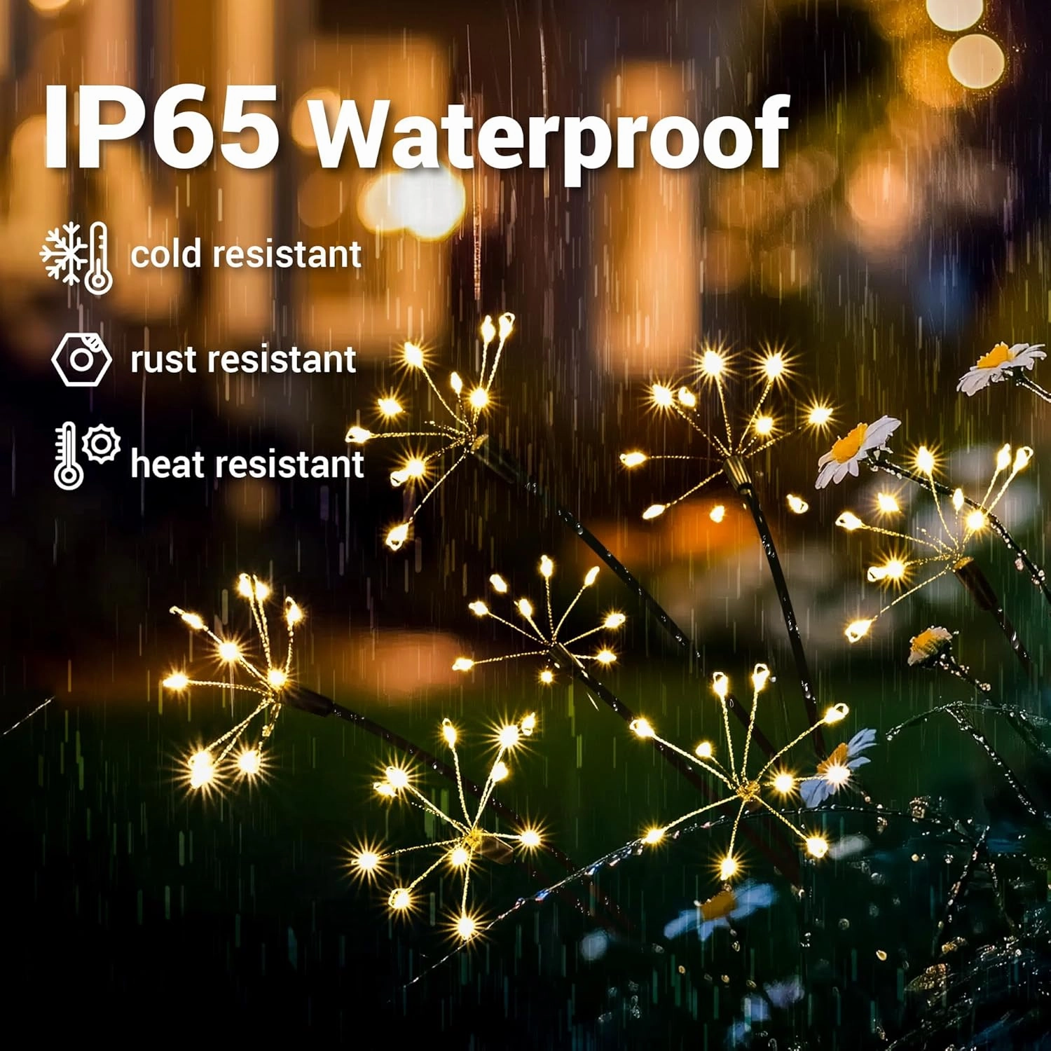 Solar Garden Decor Lights Outdoor, Solar Powered Lights Waterproof for Yard Patio Porch Flowerbed, Fairy Gardening Supplies Gifts Firwork(8 Pack Warm White)