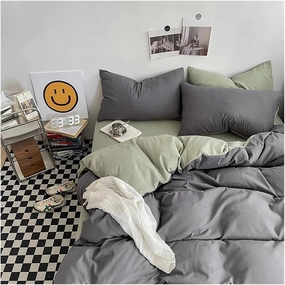 Solid Color King Duvet Cover Set Bedding Set Black Quilt Cover Set Skin Friendly Fabric Bedding Cover Set (B Twin Size 4pcs)