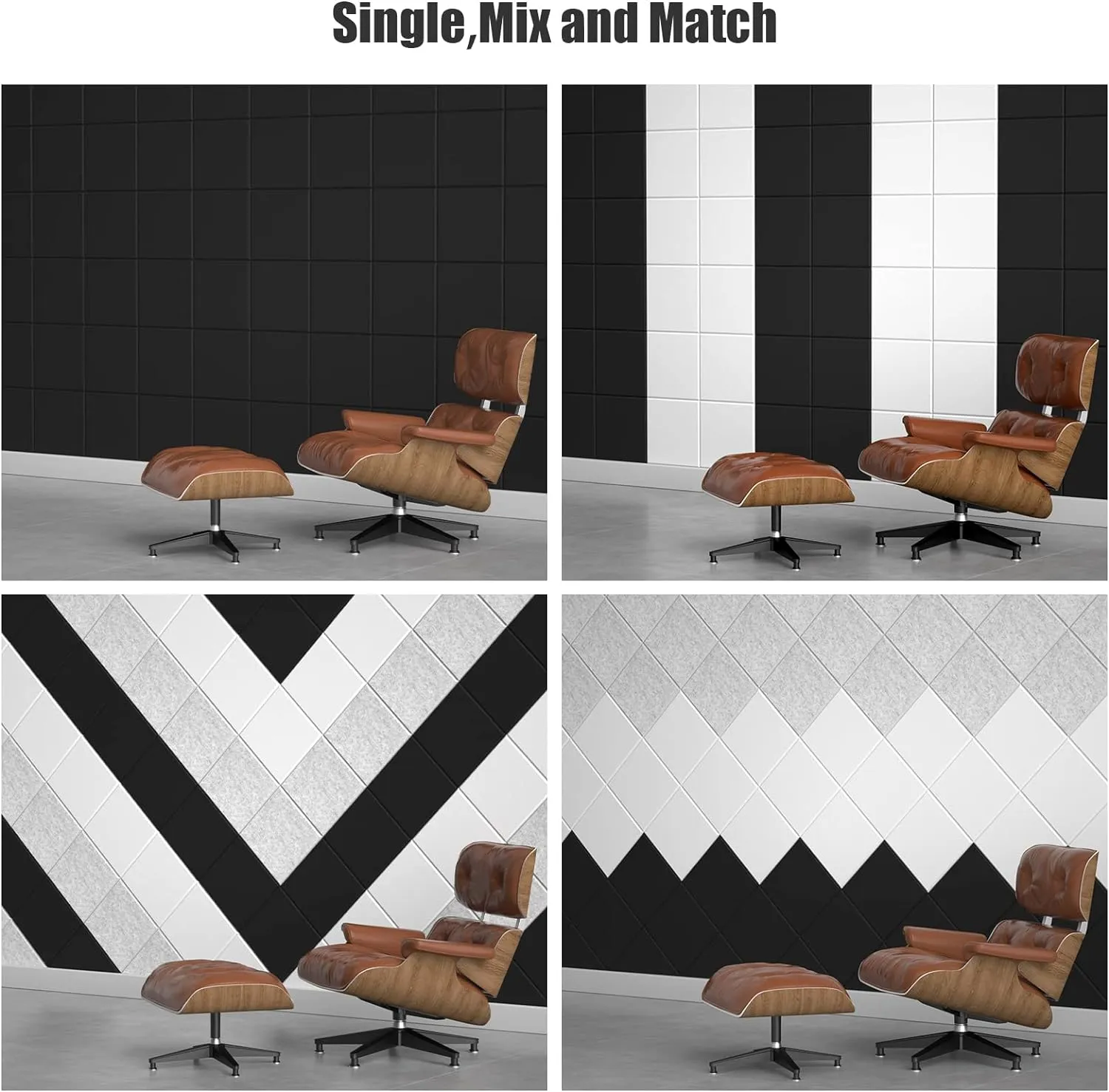 Sonicism 20 Pack Acoustic Panels with Self-Adhesive, 12" X 12" X 0.4" Sound Proof Foam Panels, Decorative Soundproof Wall Panels, Sound Proof Absorbing Tiles for Home & Offices,White
