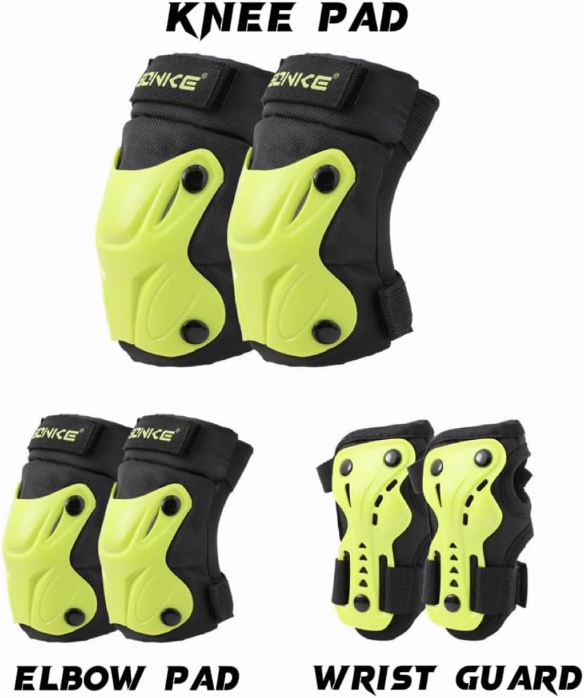 SONKE Youth/Kids Knee Elbow Pads, Wrist Guards for 3-15 Years, Child Protective Gear Set for Roller Skating, Cycling, Scooter, Skateboarding, BMX and Multi Sports