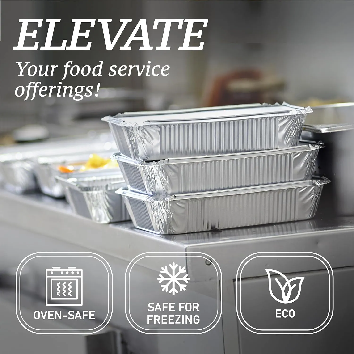 Spare Essentials 55 Pack - 2.25 LB To Go Aluminum Containers with Lids - Heat Proof Foil Tins for Meal Prep, Take Out, Freezer Meals