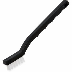 SPARTA Flo-Pac Grout Brush, Utility Brush with Crimped Stainless Steel Bristles for Cleaning, Detail Work, and Janitorial Use, 7 Inches, Black