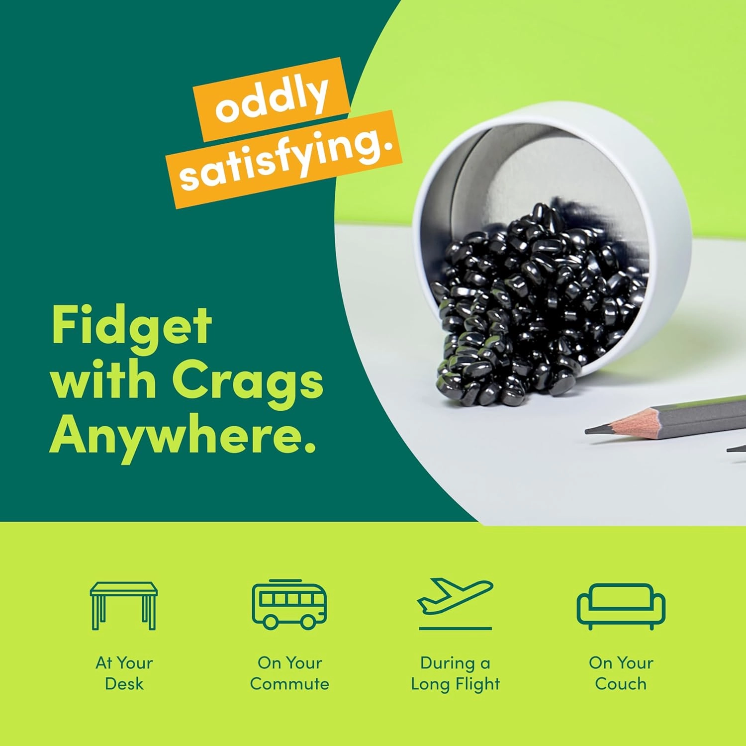 Speks Original Crags Ferrite Putty | 500  Ferrite Stones in a Tin, Fidget Toy for Stress Relief, Sensory Desk Toy for Adults & Teens 14  | White, Small