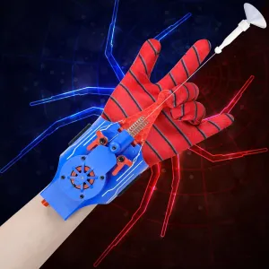 Spider Web Shooters Real,Spider Silk Launcher Wrist Toy for Kids, 8 FT Realistic Web Launcher String, Cool Gadgets String Gloves Shooters Toy for Superhero Role-Play (Blue)