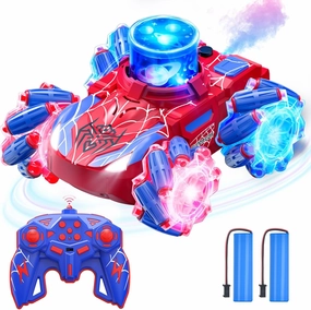 Spider Remote Control Car for Kids Aged 4,5,6,7,8,9,10,11,12,13, Stunt RC Cars with Projection/Spray/Music,4WD Car Toy for Boys and Girls' Birthday/Christmas