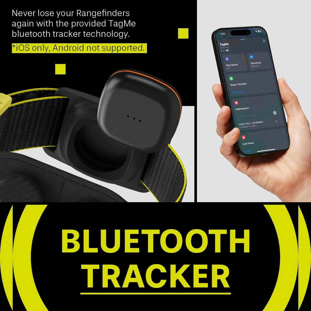 Spigen MAG-iT Magnetic Golf Rangefinder Strap with AirTag/TagMe Tracker and GPS for Golf Cart