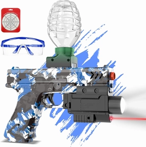 Splat Gun for Precision Shooting, Electric Water Ball Orby Gun with Top Loading Design, Great for Competitive Team Play, Ages 15  (Blue)