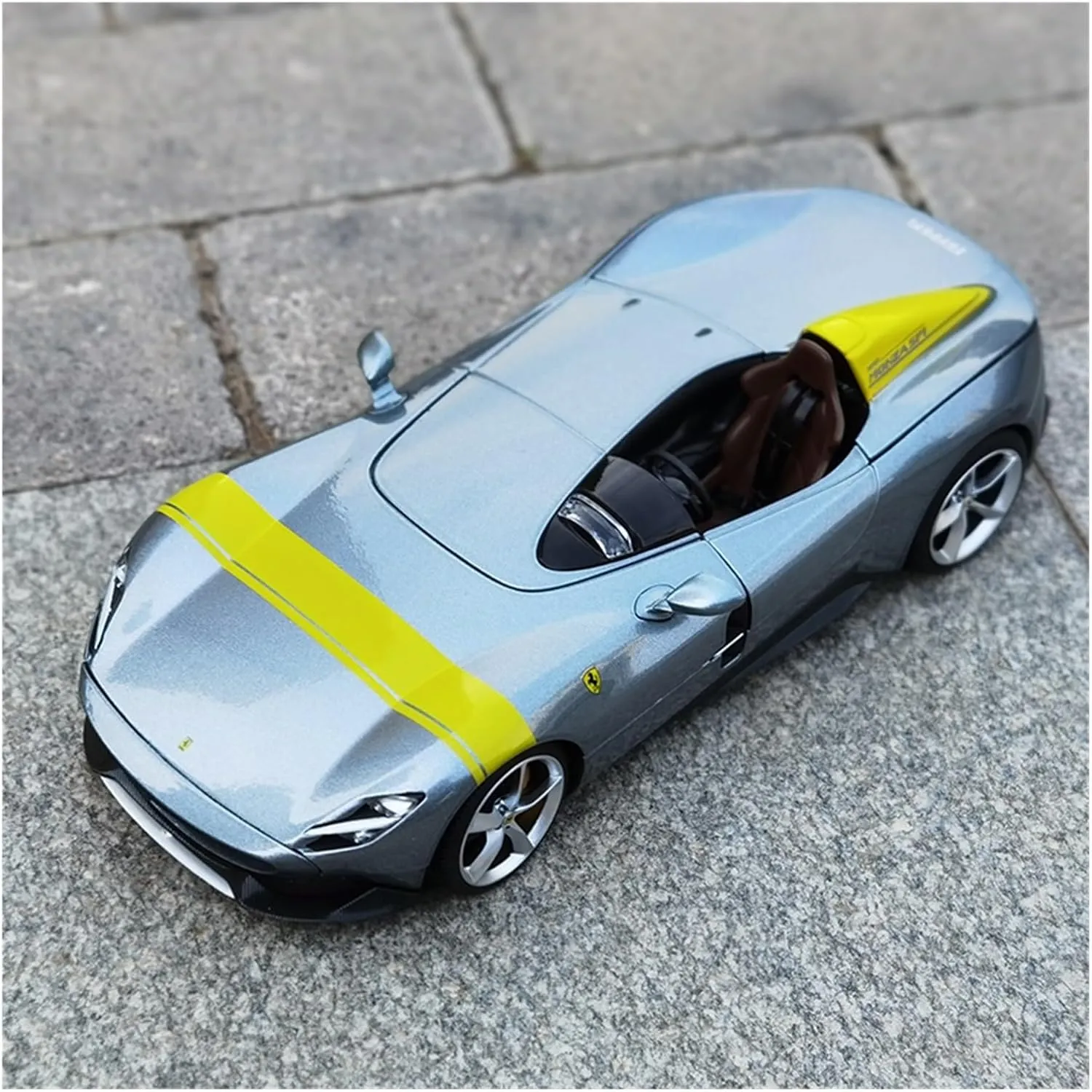 Sports car Metal Model 1:18 for Ferrari Monza SP1 Fine Version Alloy Sports Car Car Model Adult Collection Large Ornaments Red for Home Décor(Blue)