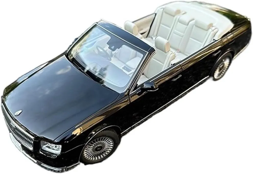 Sports car Metal Model 1/18 for Toyota Century Convertible Edition Suitable for Adult Collection Scene Display Car Model Black for Home Décor