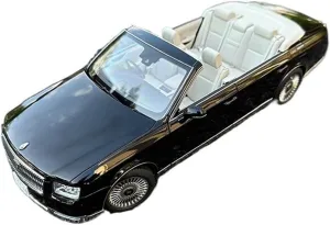 Sports car Metal Model 1/18 for Toyota Century Convertible Edition Suitable for Adult Collection Scene Display Car Model Black for Home Décor