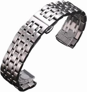 Stainless Steel Band Curved End 16mm 18mm 19mm 20mm 21mm 22mm Universal Band Folding Clasp Solid Metal Wristband