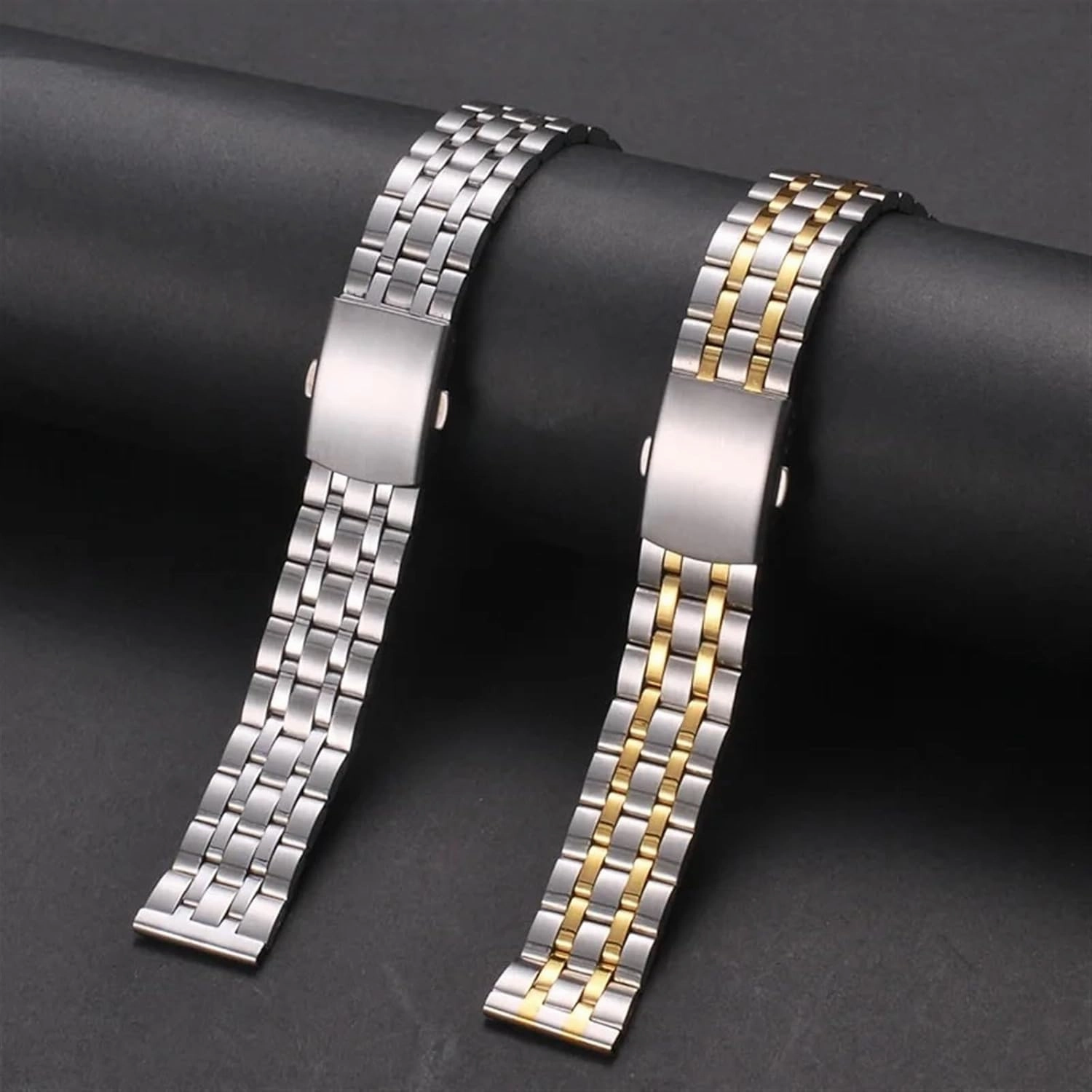 Stainless Steel Hollow Strap General Purpose Belt Button Bracelet Band Strap Watch With 18mm 20mm 22mm Wristband Watchband