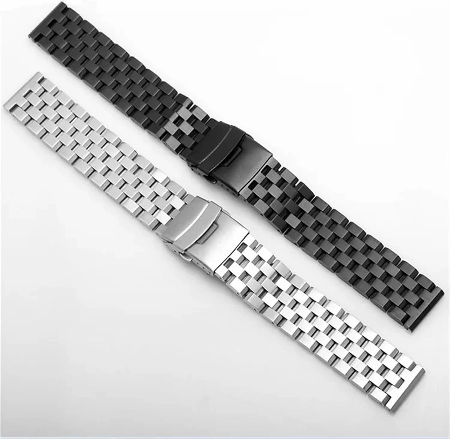 Stainless Steel Watch Band 18mm 20mm 22mm 24mm 26mm Replacement Watch Band Men Women Wristband Double Lock Watch Band